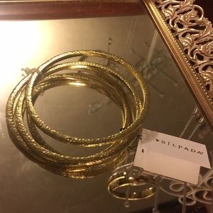Silpada K&R brass hammered bracelets set of 3